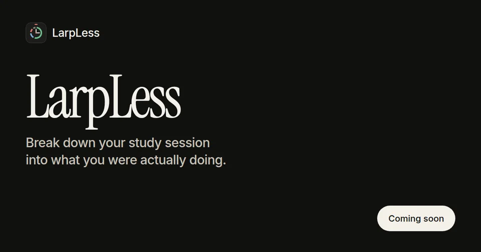 LarpLess. Break down your study session into what you were actually doing.